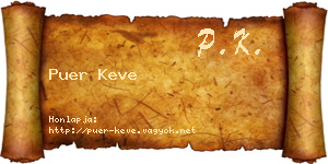 Puer Keve névjegykártya